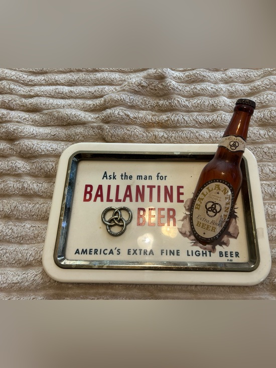 Ballantine Beer Other - Ballantine Beer Vintage-Style Wall Sign in Cream and Red